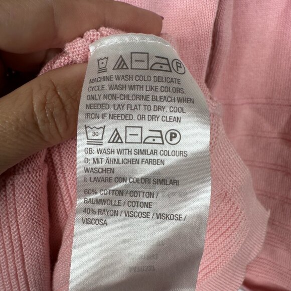 2/$30 Isaac Mizrahi LIVE Drawstring Funnel Neck Sweatshirt Pink XXS #A1600 - Picture 6 of 7
